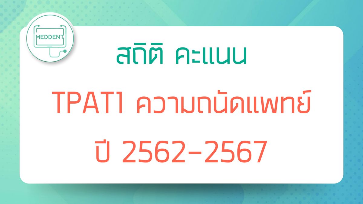 สถิติคะแนนสอบ ความถนัดแพทย์